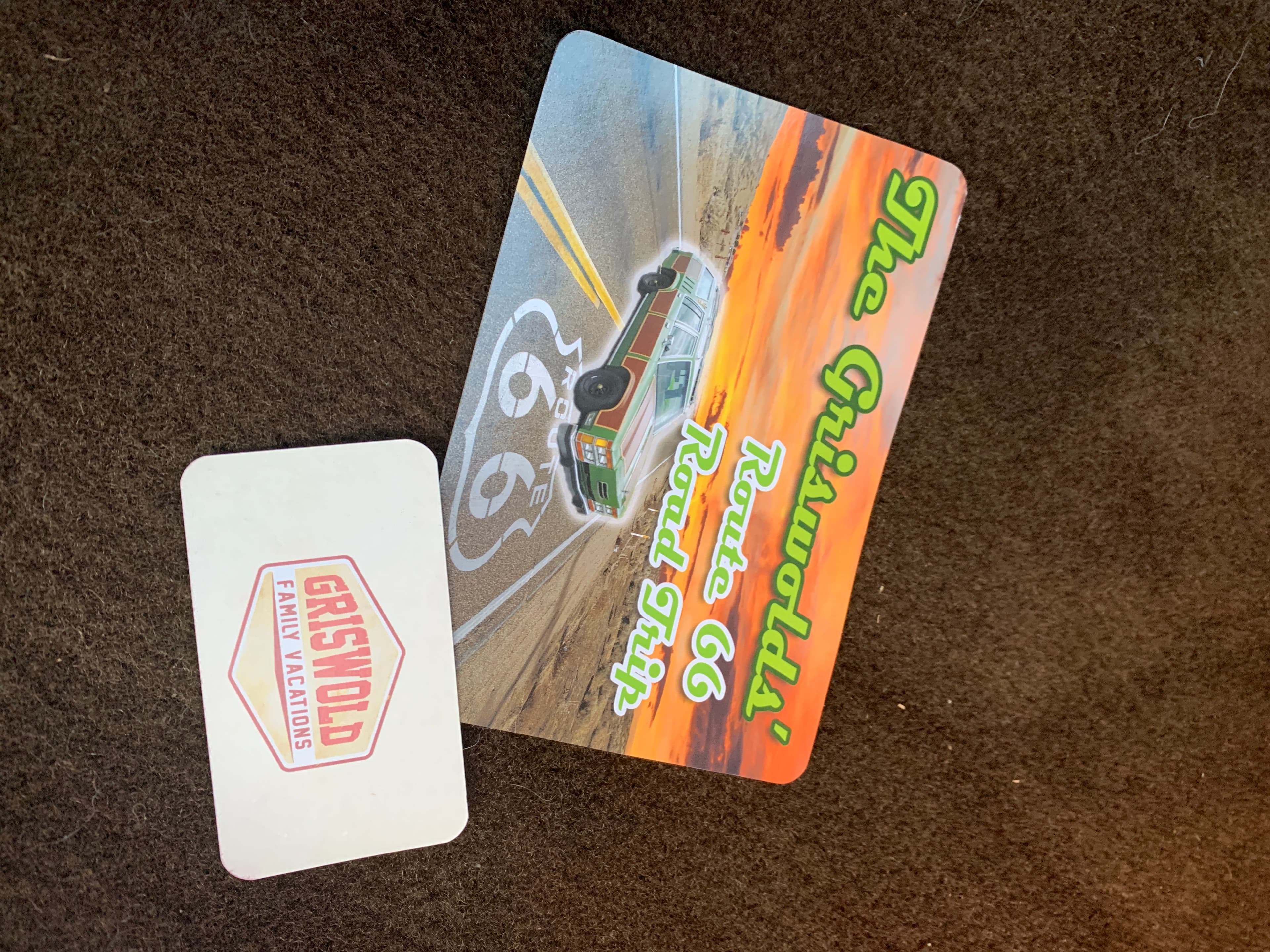 Griswolds' Route 66 Road Trip postcard and business card